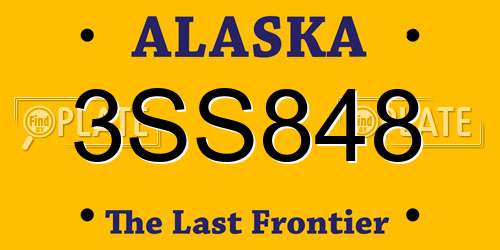 3SS848 Alaska License Plate