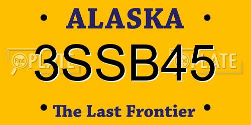 3SSB45 Alaska License Plate