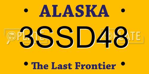 3SSD48 Alaska License Plate