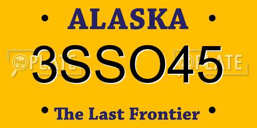 3SSO45 Alaska License Plate