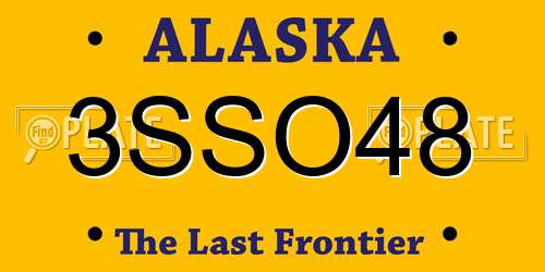 3SSO48 Alaska License Plate