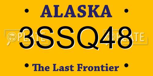3SSQ48 Alaska License Plate