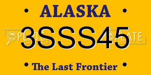 3SSS45 Alaska License Plate