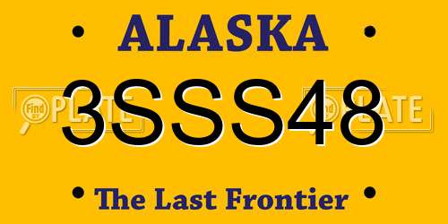 3SSS48 Alaska License Plate