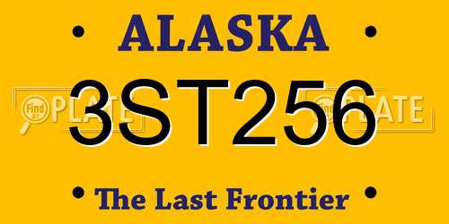3ST256 Alaska License Plate