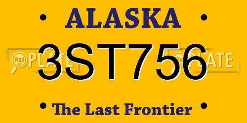 3ST756 Alaska License Plate
