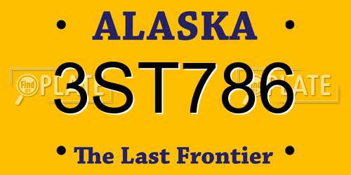 3ST786 Alaska License Plate