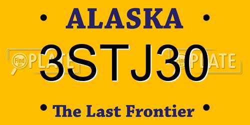 3STJ30 Alaska License Plate