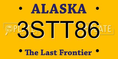 3STT86 Alaska License Plate