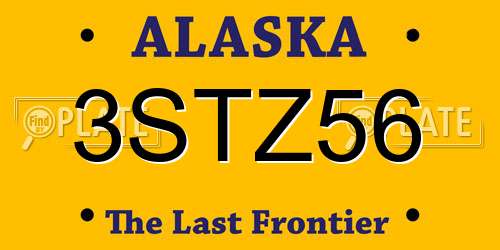 3STZ56 Alaska License Plate