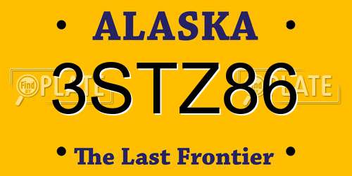 3STZ86 Alaska License Plate