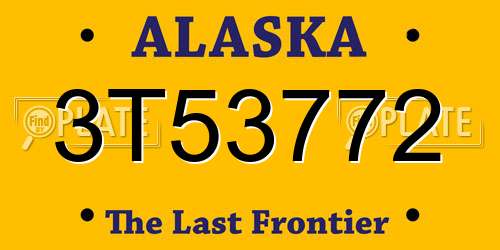 3T53772 Alaska License Plate