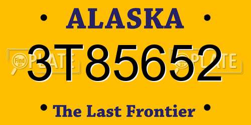 3T85652 Alaska License Plate