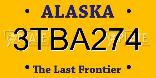 3TBA274 Alaska License Plate