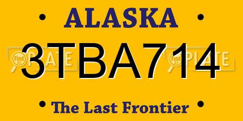 3TBA714 Alaska License Plate