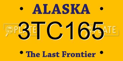 3TC165 Alaska License Plate