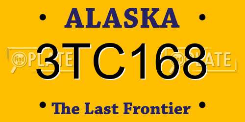 3TC168 Alaska License Plate