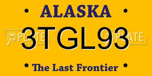 3TGL93 Alaska License Plate