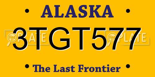 3TGT577 Alaska License Plate