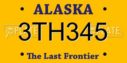 3TH345 Alaska License Plate