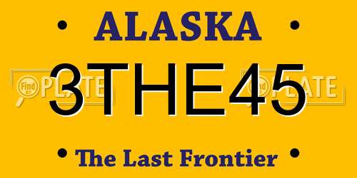 3THE45 Alaska License Plate