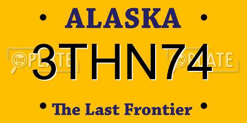 3THN74 Alaska License Plate
