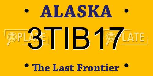 3TIB17 Alaska License Plate