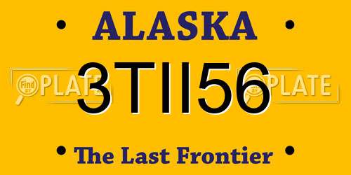 3TII56 Alaska License Plate