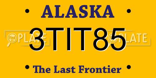 3TIT85 Alaska License Plate
