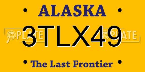 3TLX49 Alaska License Plate