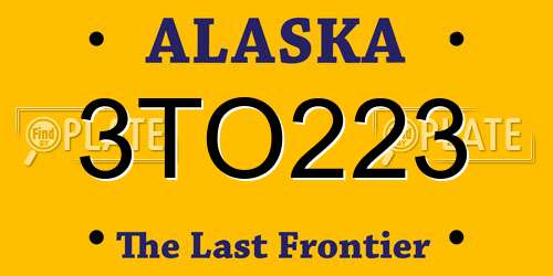 3TO223 Alaska License Plate