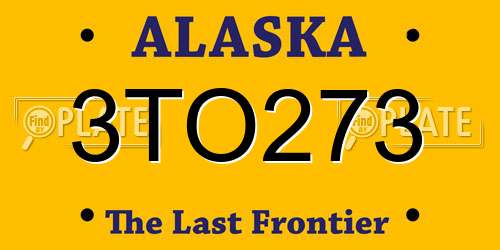 3TO273 Alaska License Plate