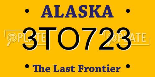 3TO723 Alaska License Plate
