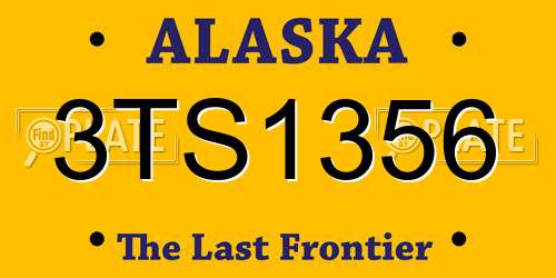 3TS1356 Alaska License Plate