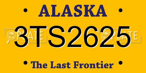 3TS2625 Alaska License Plate