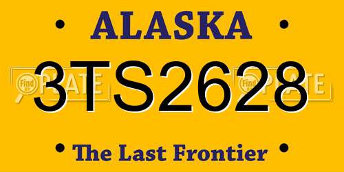 3TS2628 Alaska License Plate