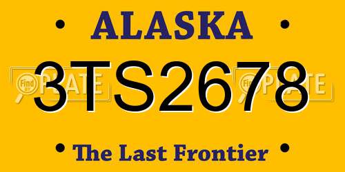 3TS2678 Alaska License Plate