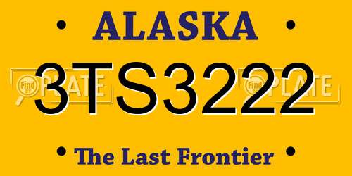 3TS3222 Alaska License Plate