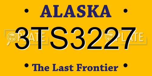 3TS3227 Alaska License Plate