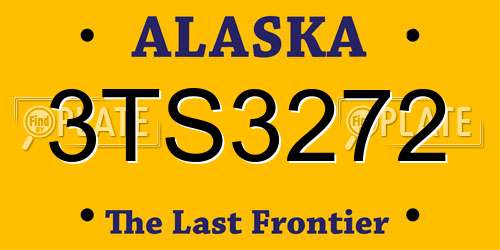 3TS3272 Alaska License Plate