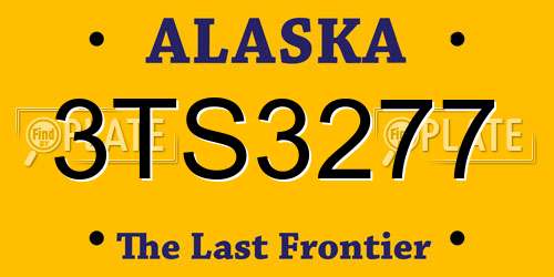 3TS3277 Alaska License Plate