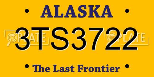 3TS3722 Alaska License Plate