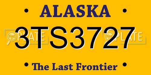 3TS3727 Alaska License Plate