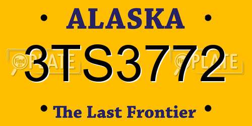 3TS3772 Alaska License Plate