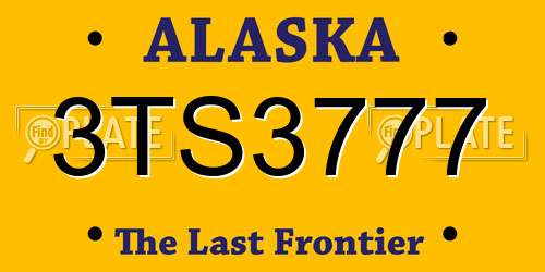 3TS3777 Alaska License Plate