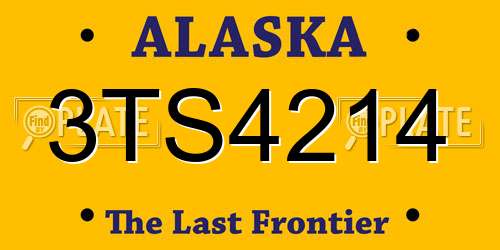 3TS4214 Alaska License Plate