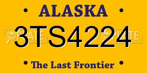3TS4224 Alaska License Plate