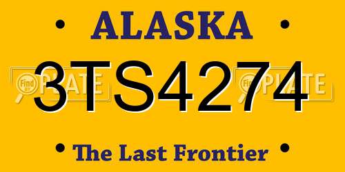 3TS4274 Alaska License Plate