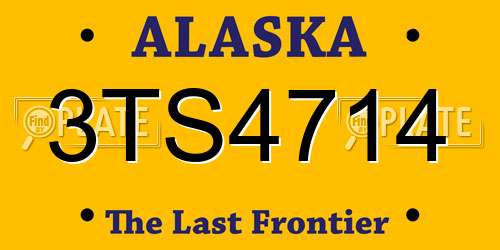 3TS4714 Alaska License Plate