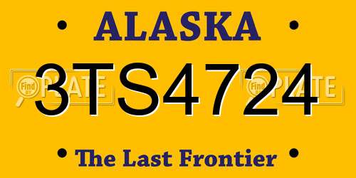 3TS4724 Alaska License Plate